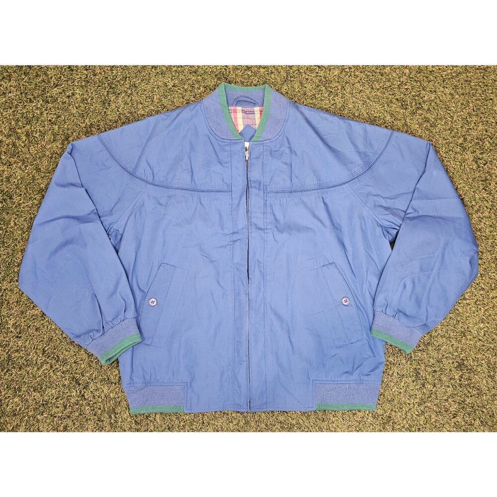 Vintage Sportables Jacket Coat Mens Sz Medium Plaid Colorful Lining Pockets Zip